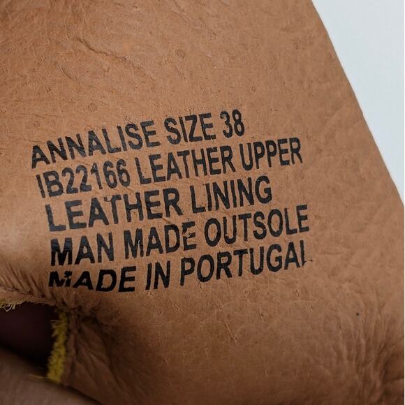 Miz Mooz Annalise Sandal Ankle Strap Women's Leather Yellow Size US7.5 EU38 - Picture 7 of 12